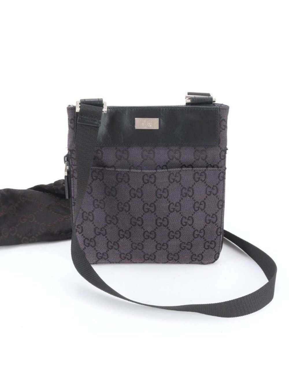 Gucci GG Canvas Leather Shoulder Bag Crossbody Messenger Business